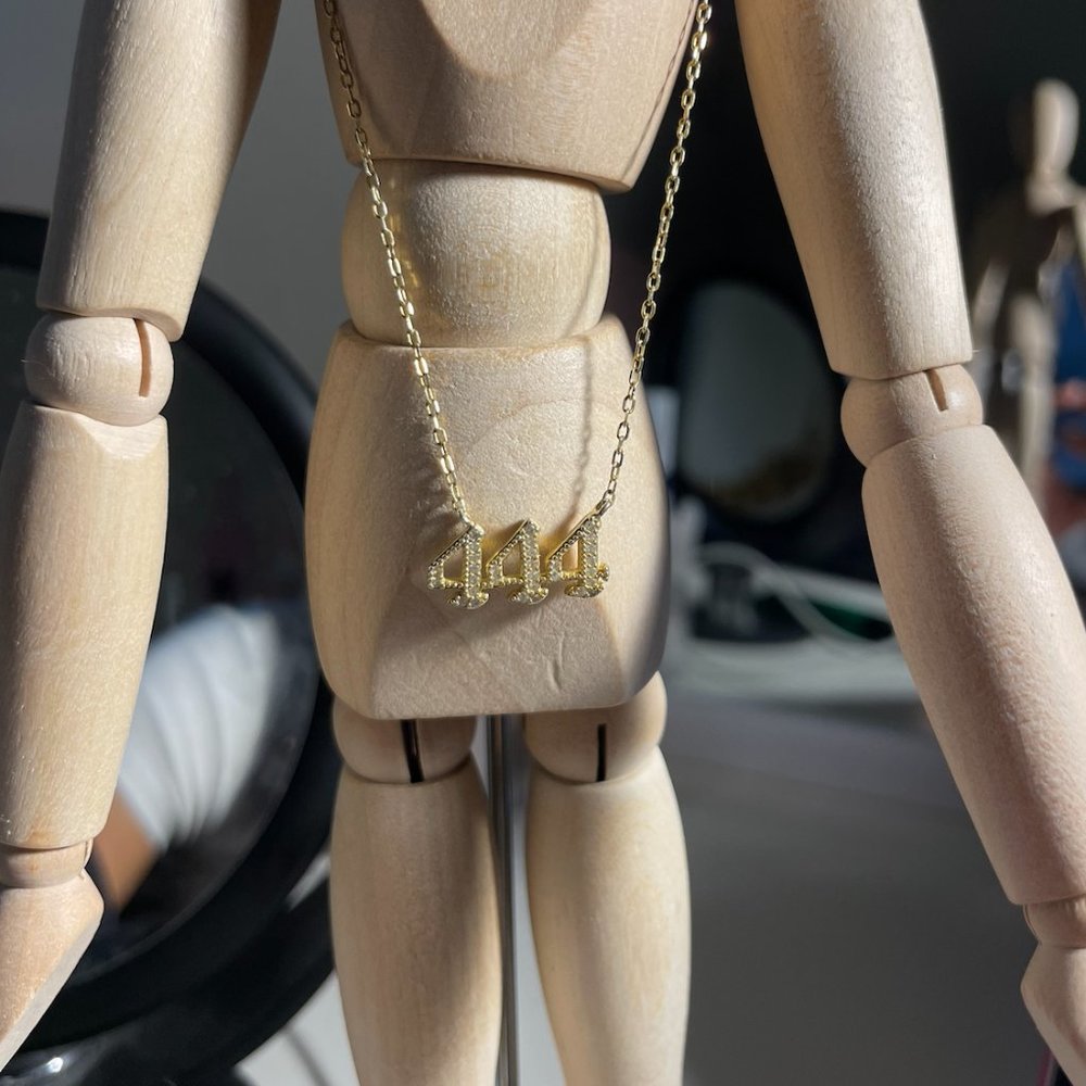 Angel Number 444 Gold Necklace NEVER WORN